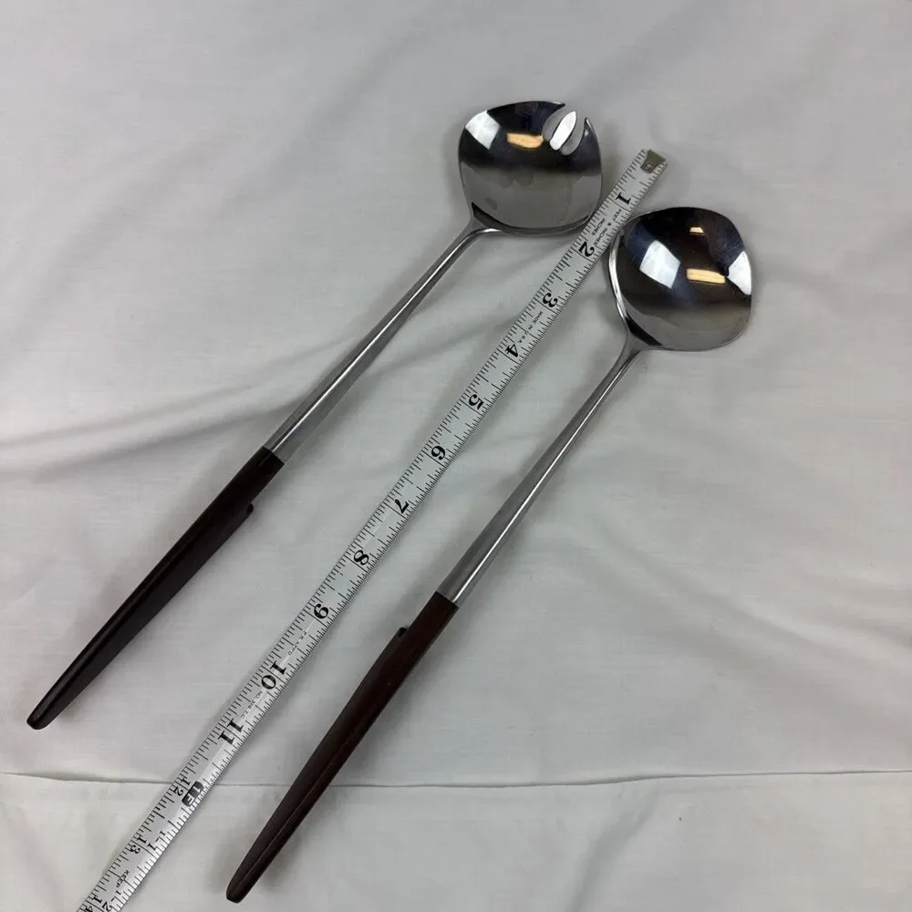 vintage mid-century modern salad servers from the Epic Forged Stainless